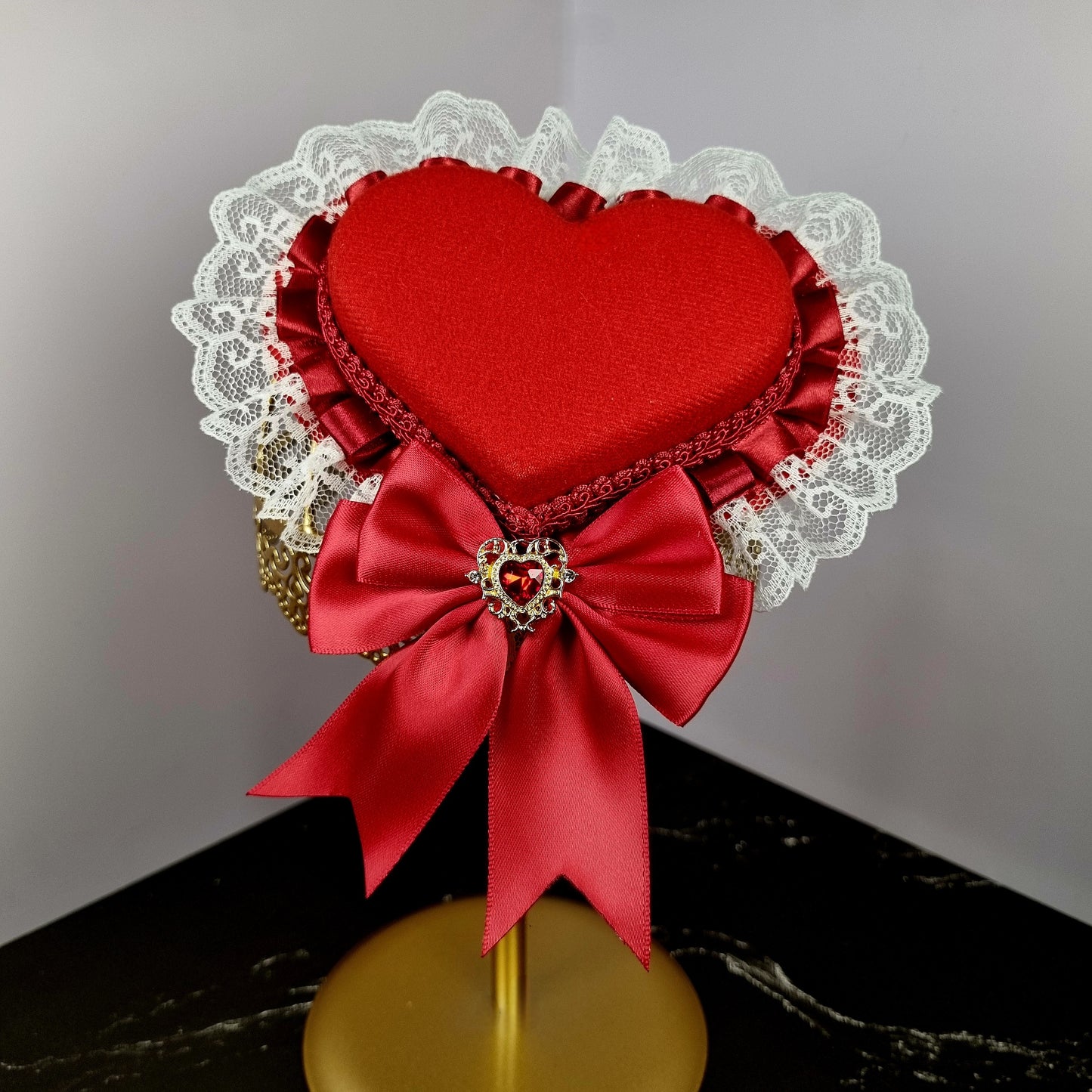 Elegant Heart (Lolita Hat & Ribbons Set)