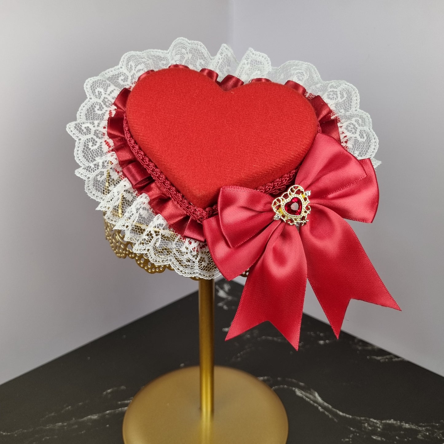 Elegant Heart (Lolita Hat & Ribbons Set)
