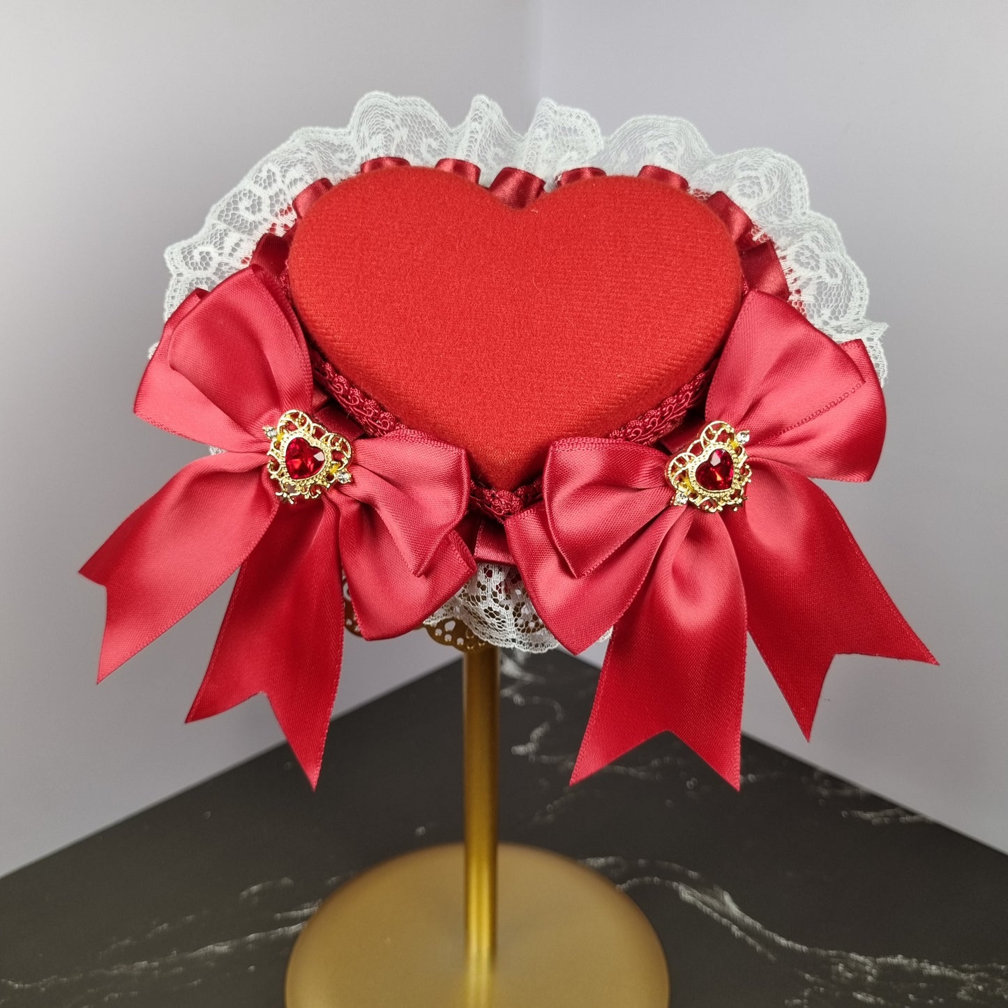 Elegant Heart (Lolita Hat & Ribbons Set)
