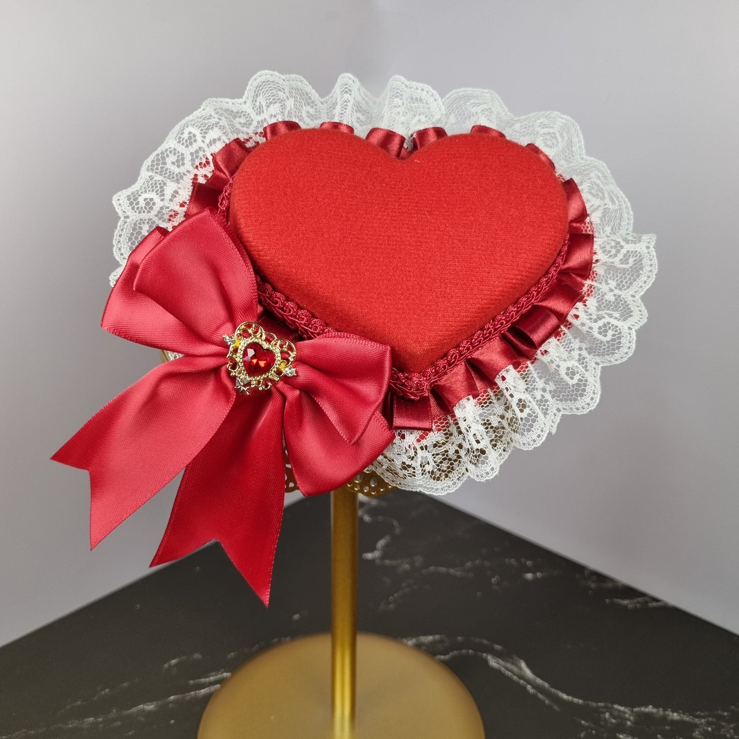 Elegant Heart (Lolita Hat & Ribbons Set)