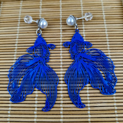 Pearly Goldfish Earrings