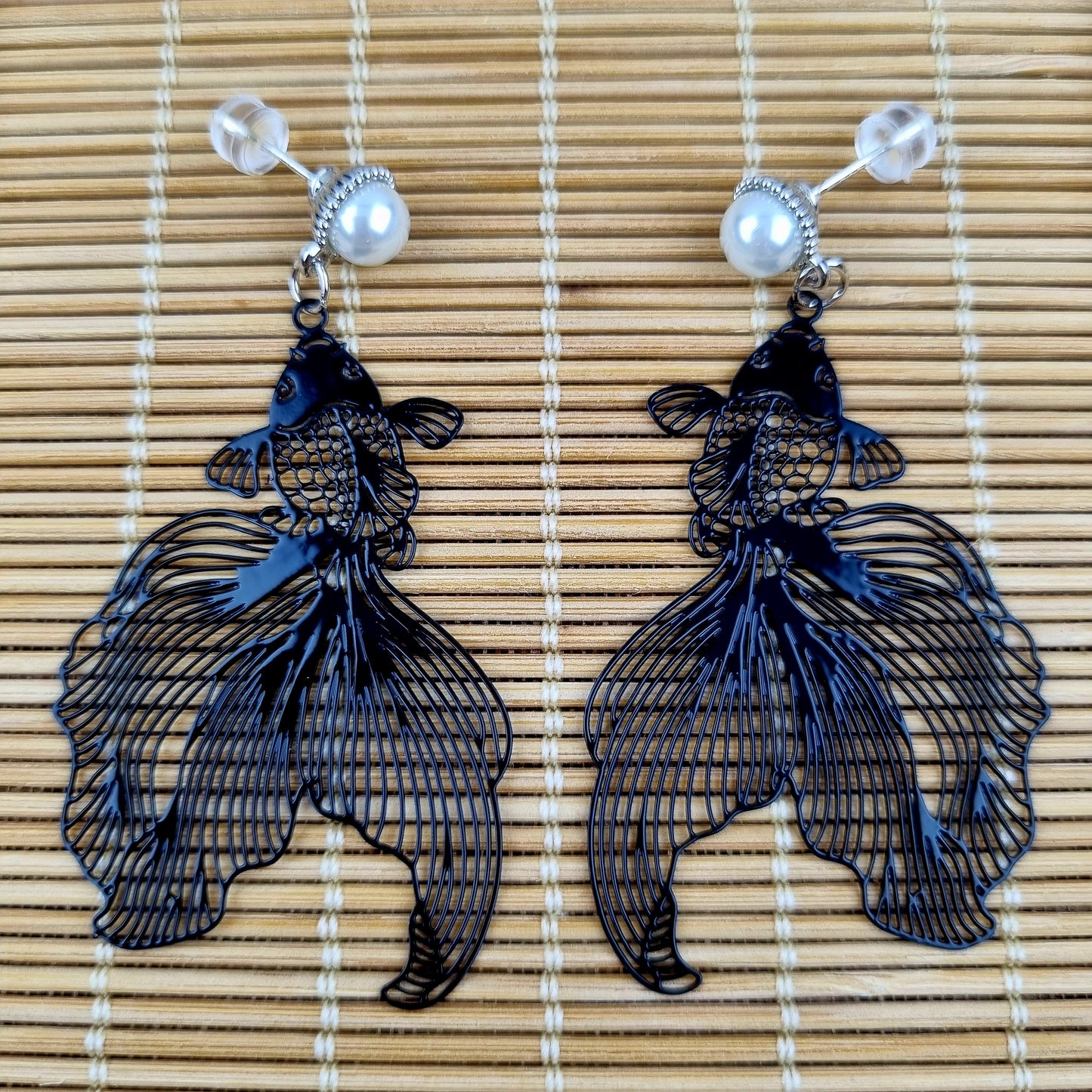 Pearly Goldfish Earrings