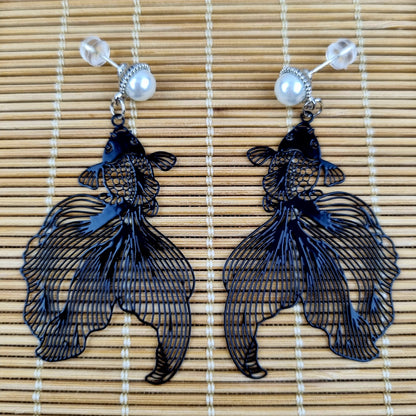 Pearly Goldfish Earrings
