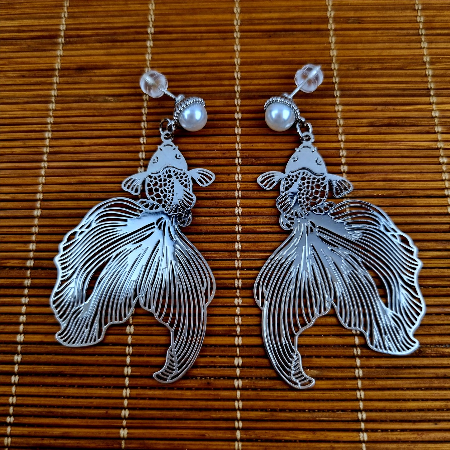 Pearly Goldfish Earrings