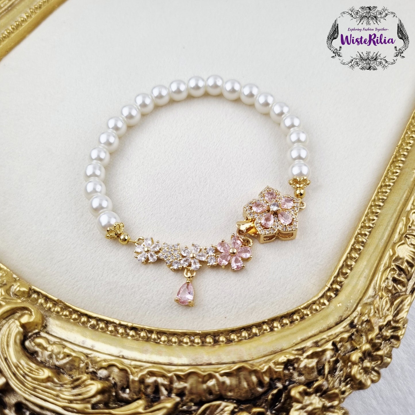 Pearly Sakura 2-in-1 Necklace & Bracelet set