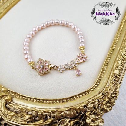 Pearly Sakura 2-in-1 Necklace & Bracelet set
