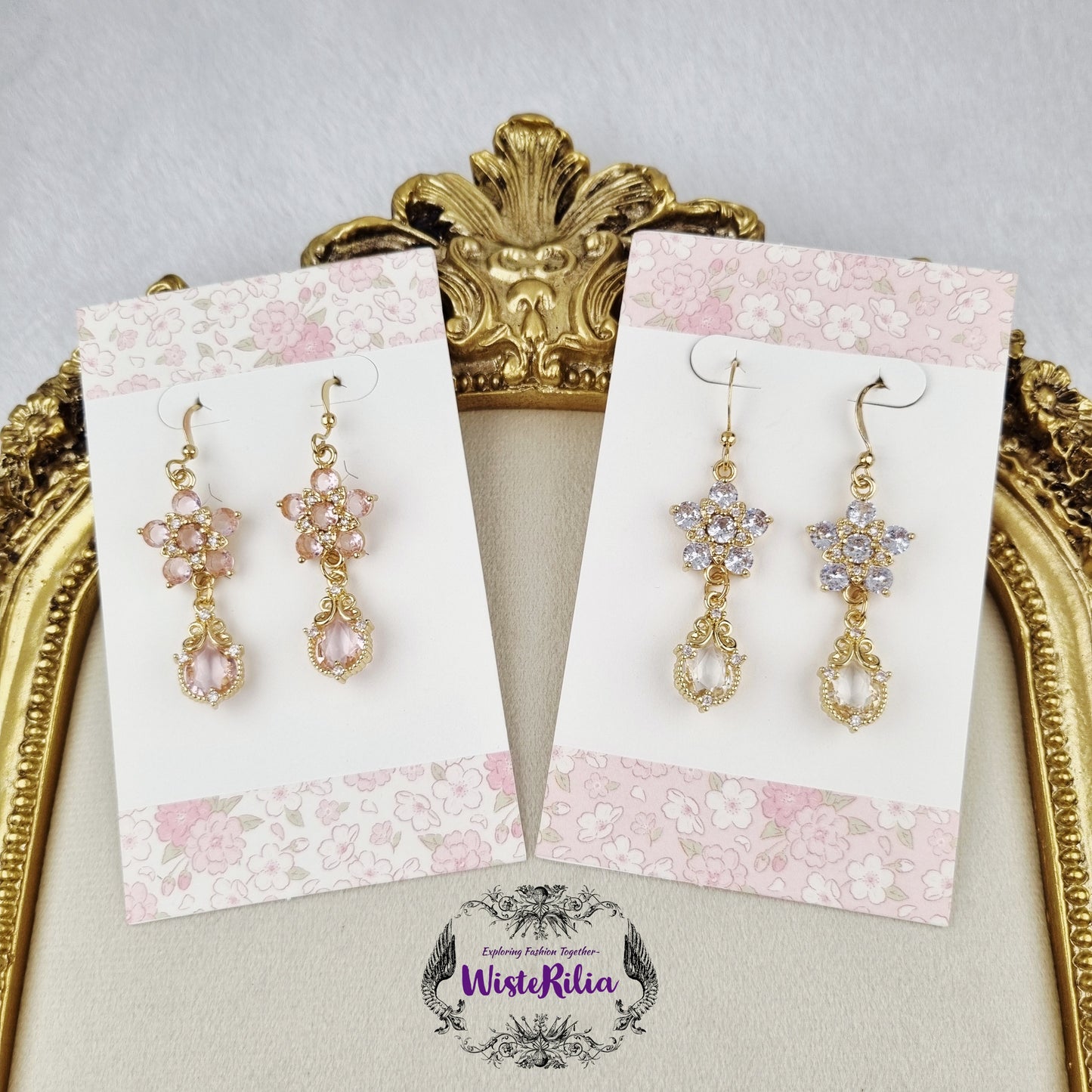 Sakura Crystal Earrings