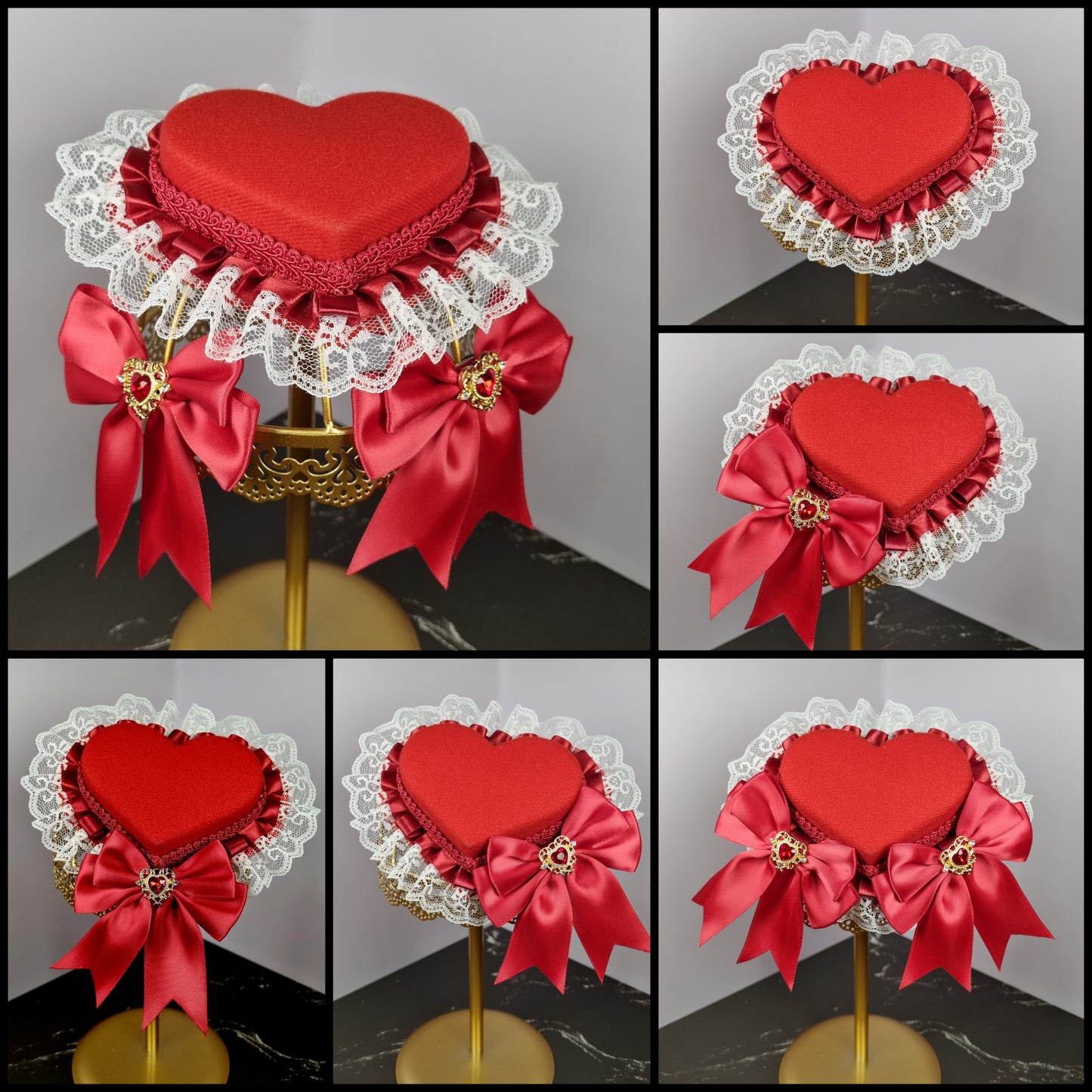 Elegant Heart (Lolita Hat & Ribbons Set)